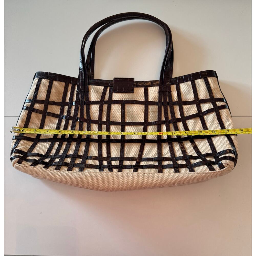Bloomingdale's Black and Cream Shoulder Bag - Picture 7 of 8